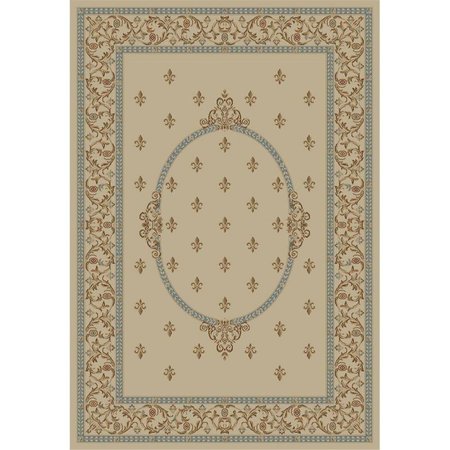 CONCORD GLOBAL 5 ft. 3 in. x 7 ft. 7 in. Jewel F.Lys Medallion - Ivory 63125